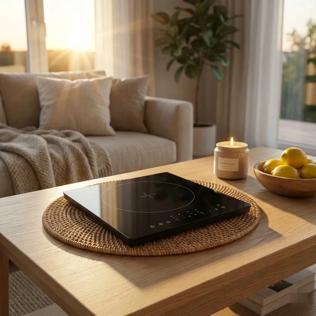 Modern kitchen with a sleek 3kW induction hob