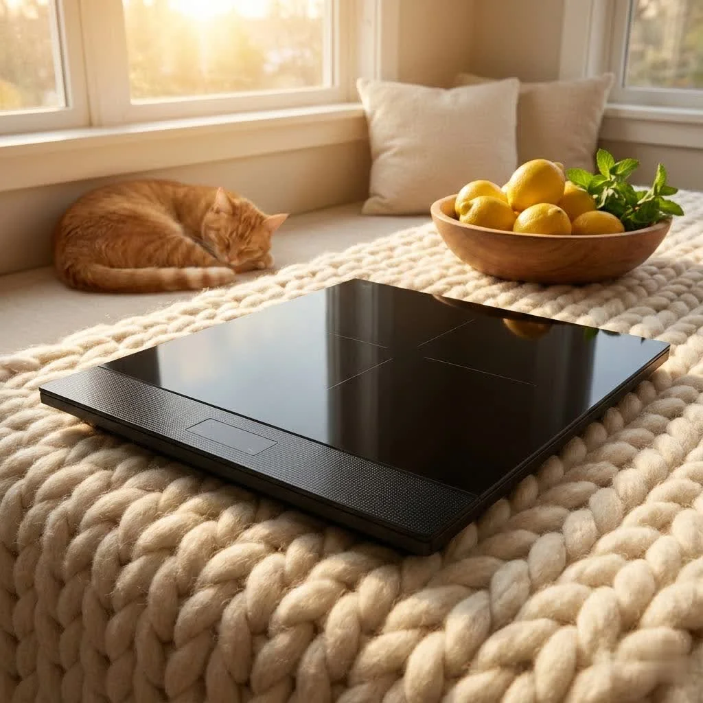 EF induction hob with sleek glass surface in a modern kitchen
