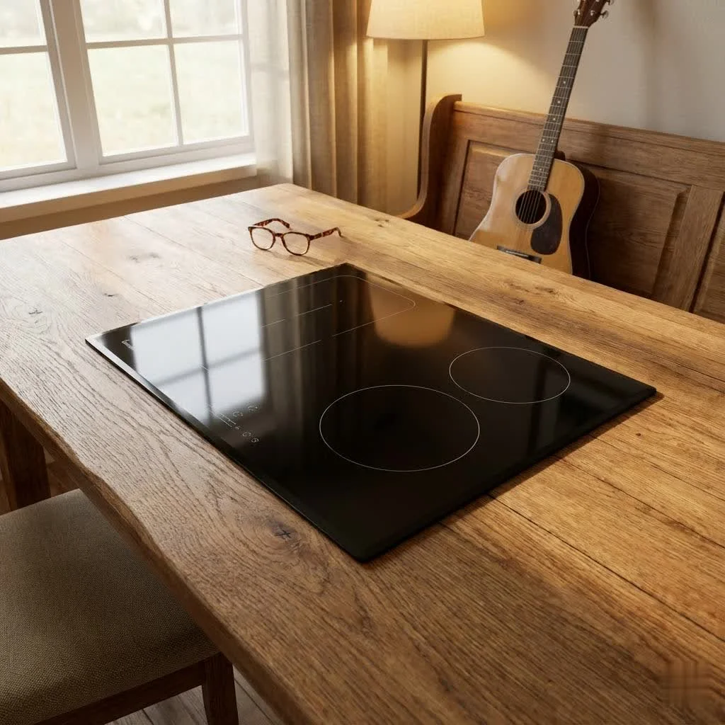 Sleek Elica induction hob with integrated extractor fan