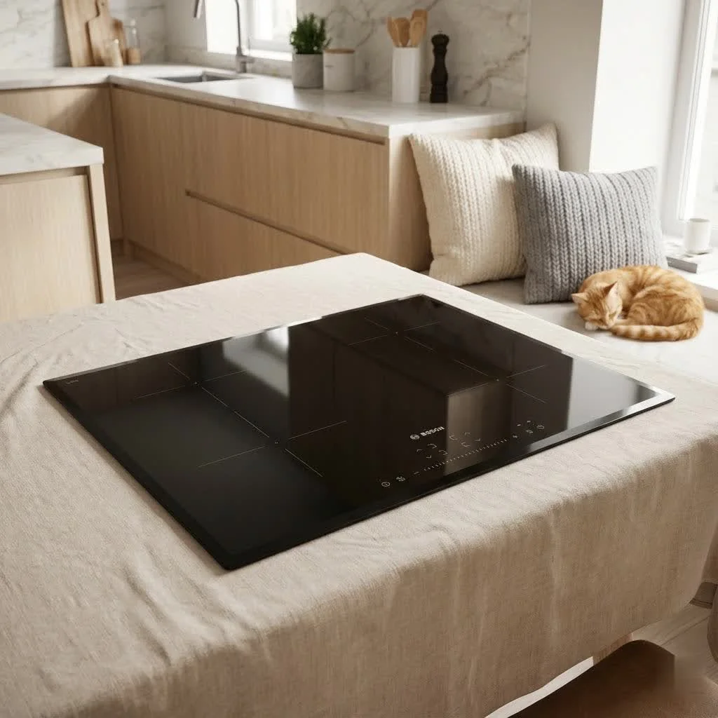 Sleek Fisher Paykel induction hob in a modern kitchen