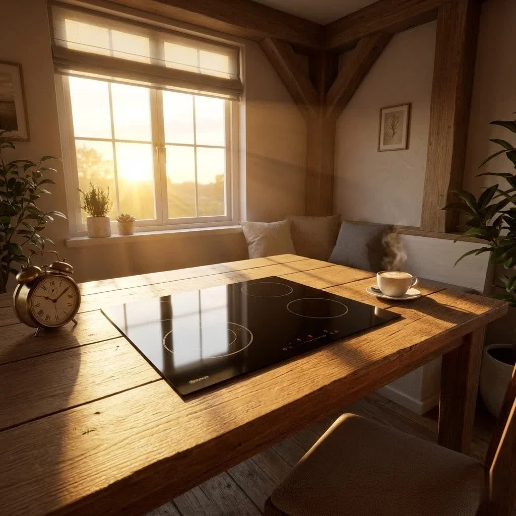 Wolf induction hob with pots and pans