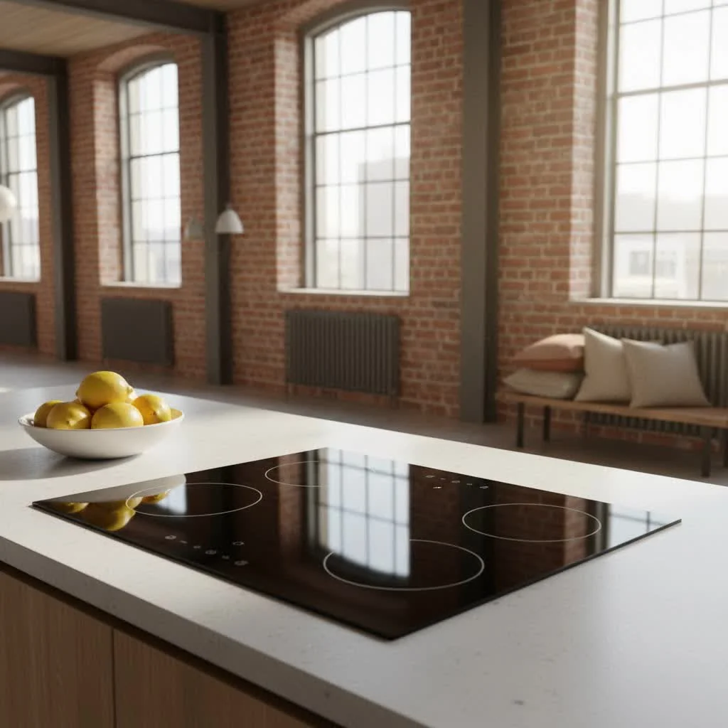 Modern kitchen with a sleek induction hob installed