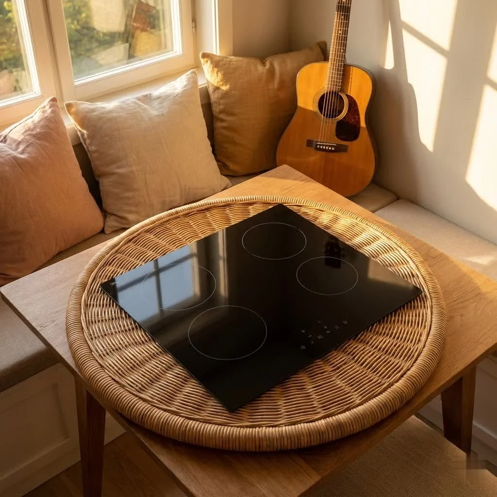 Two-burner induction hob in a modern kitchen